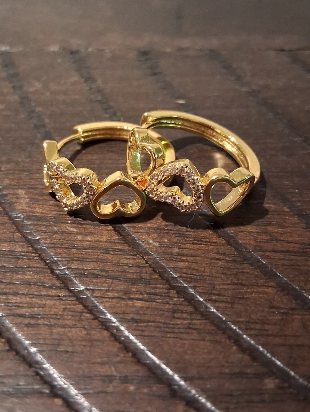 Gold Heart Hoop Earrings - Elegant Women's Jewelry